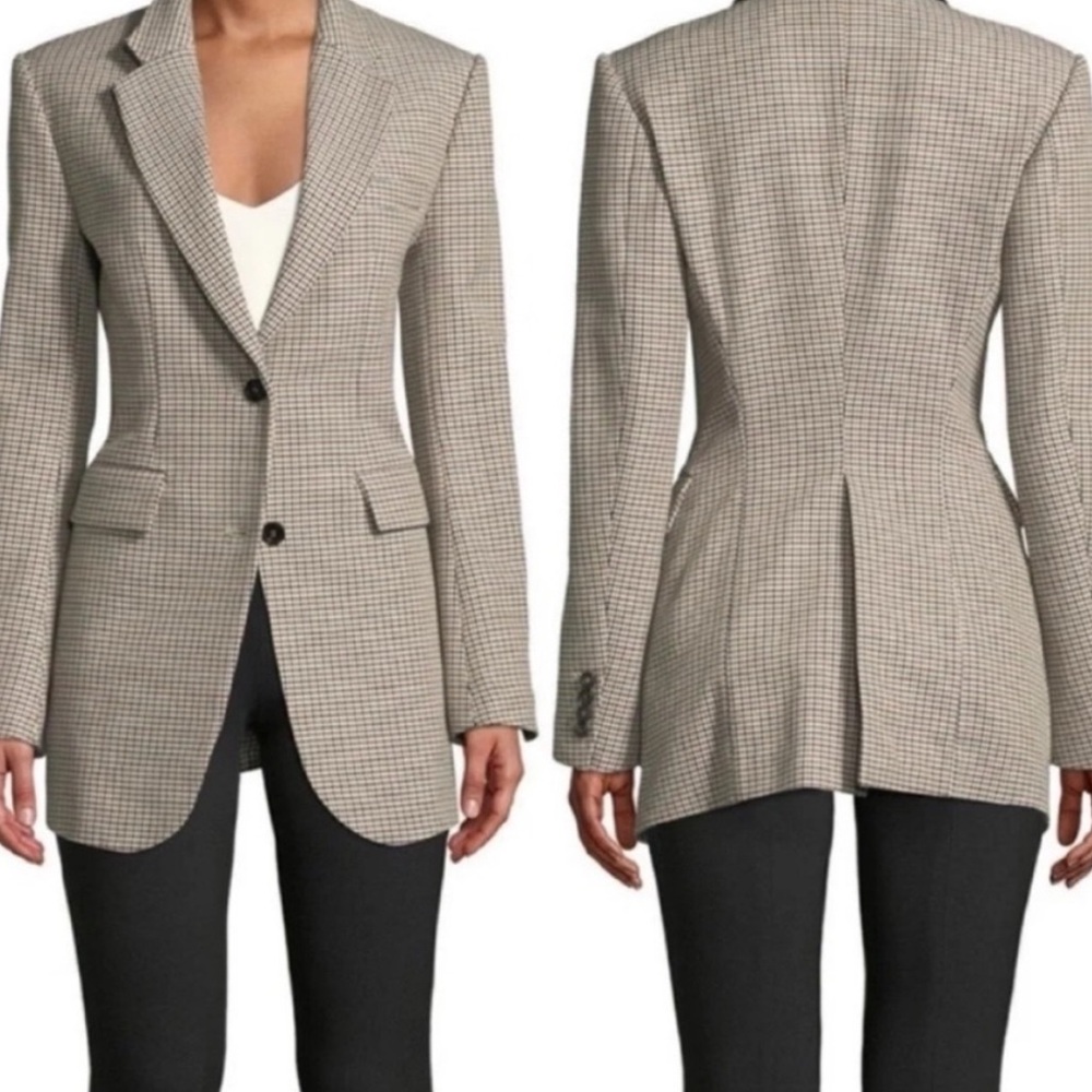 Theory Equestrian style Super Cinch Fremont Plaid Jacket. Woman’s Size 4